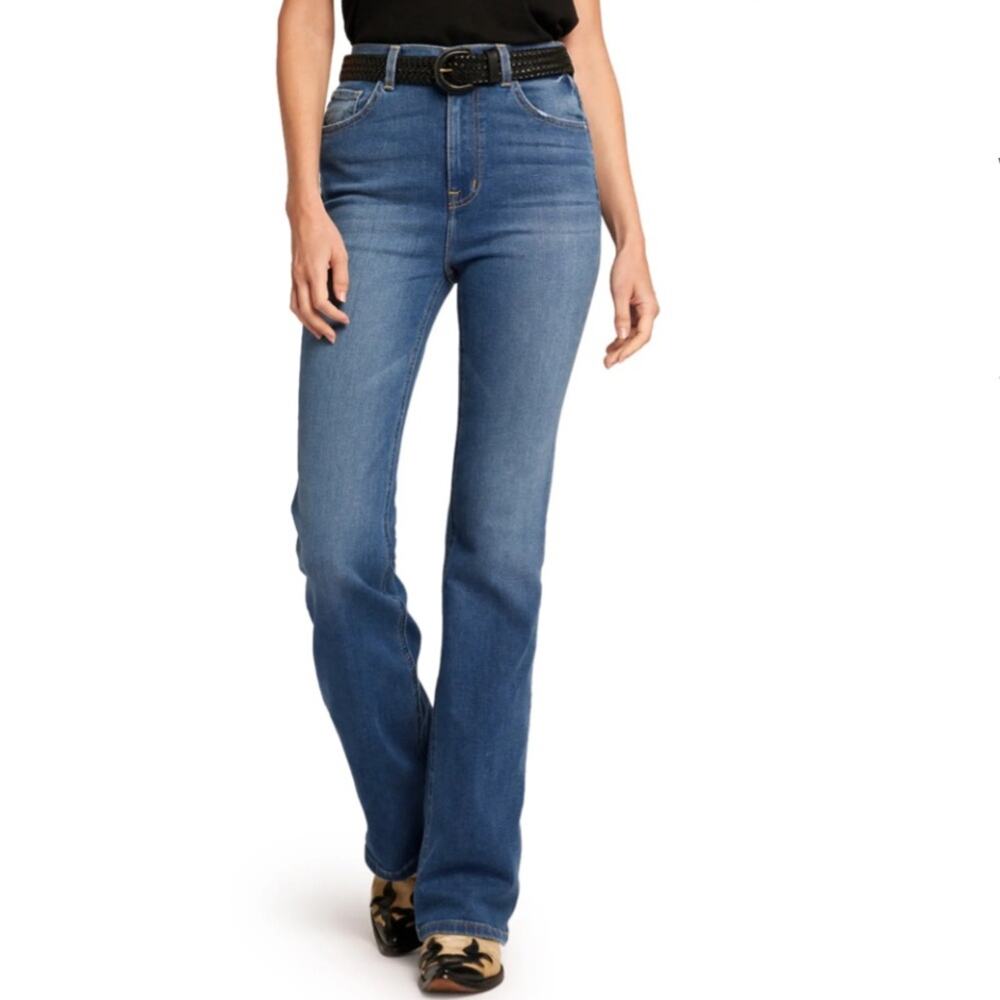Current/Elliott Womens 25 The Side Street High Waist Flare Jeans in Vapor NEW